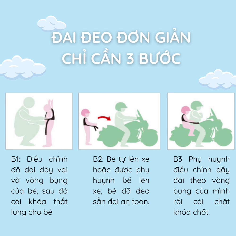 Đai đi xe máy cho bé RS4 chống ngã kèm ba lô tiện lợi - Ảnh 12