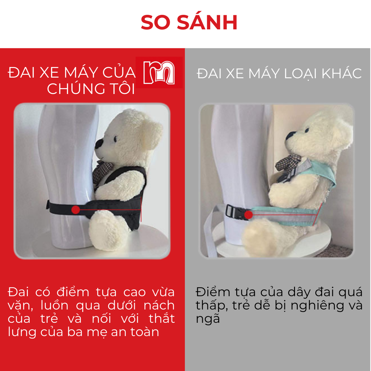 Đai đi xe máy cho bé RS3 khóa nhựa chống ngã an toàn - Ảnh 10