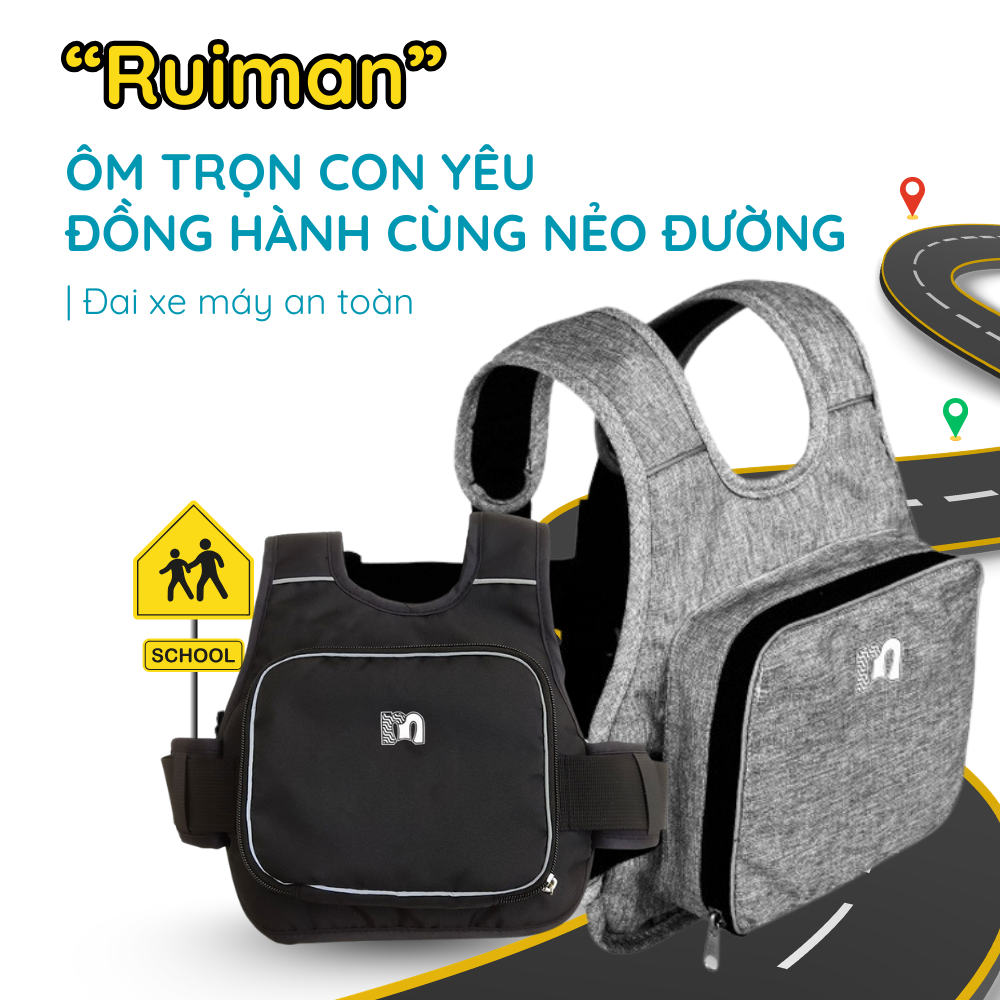 Đai đi xe máy cho bé RS4 chống ngã kèm ba lô tiện lợi - Ảnh 2