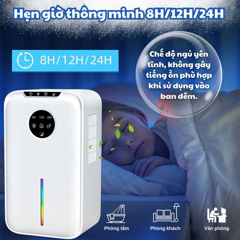 Máy Hút Ẩm & Lọc Không Khí 2,5L Ngăn Ngừa Bụi Mịn, Hạn Chế Nấm Mốc - Ảnh 4