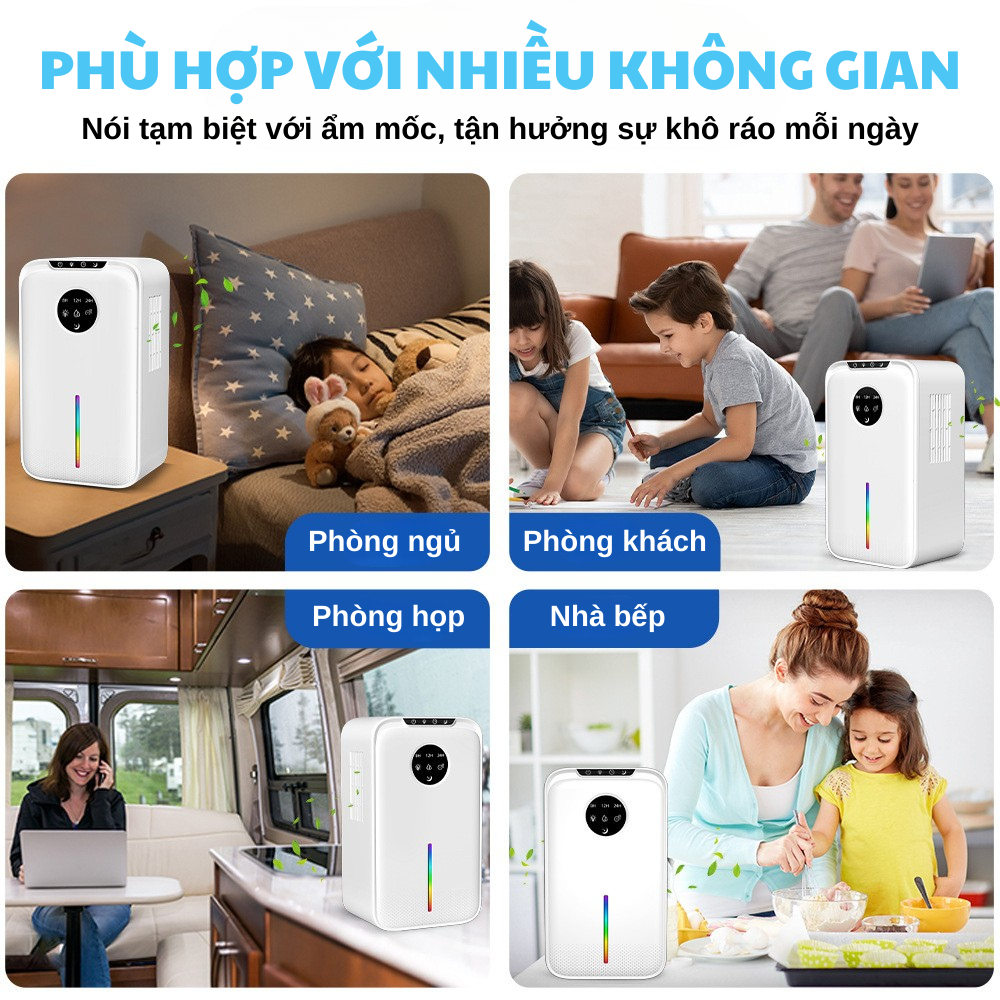 Máy Hút Ẩm & Lọc Không Khí 2,5L Ngăn Ngừa Bụi Mịn, Hạn Chế Nấm Mốc - Ảnh 6