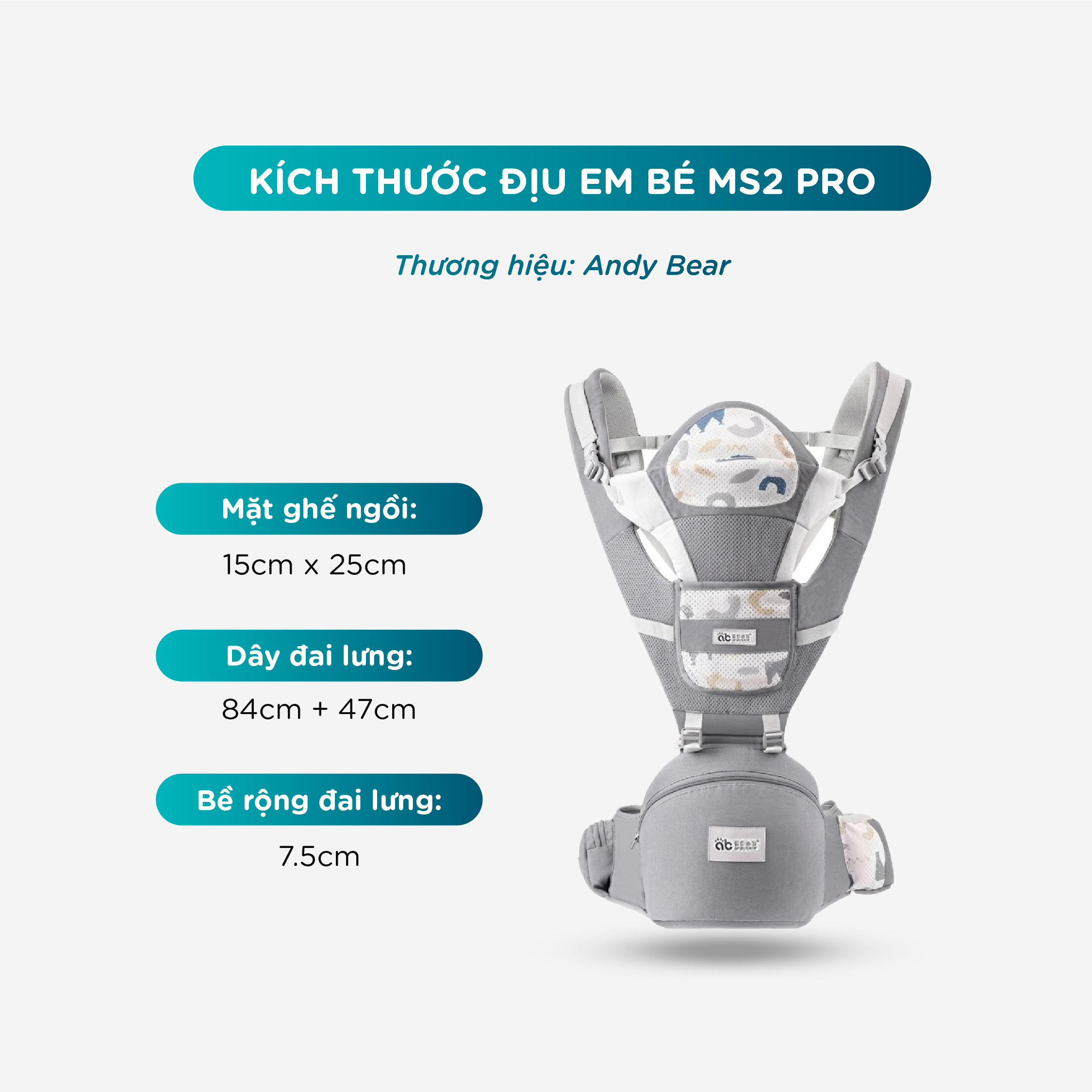 Địu em bé cao cấp MS2 Pro, Đai đeo chữ X trợ lực tốt, Có bệ ngồi êm cho bé - Ảnh 10