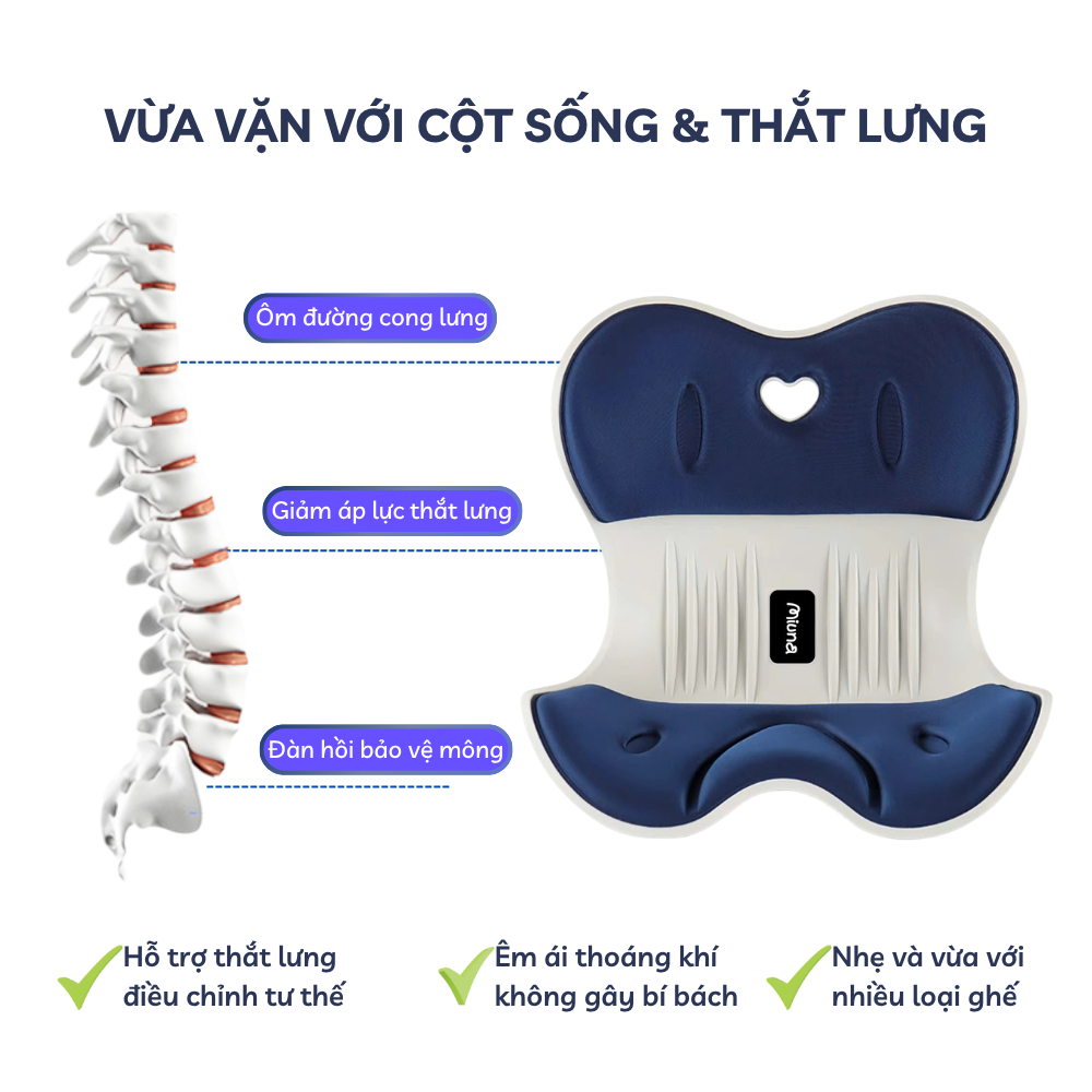 Ghế tựa lưng công thái học Miuna - Điều chỉnh tư thế ngồi, giảm đau lưng - Ảnh 4