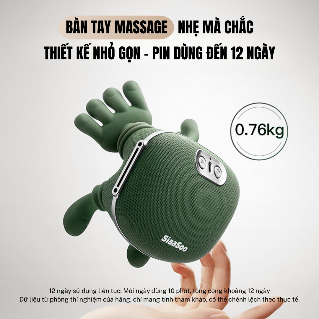 Máy Massage Cổ Vai Gáy SiaaSoo - Mô Phỏng Xoa Bóp Bàn Tay Người - Ảnh 4