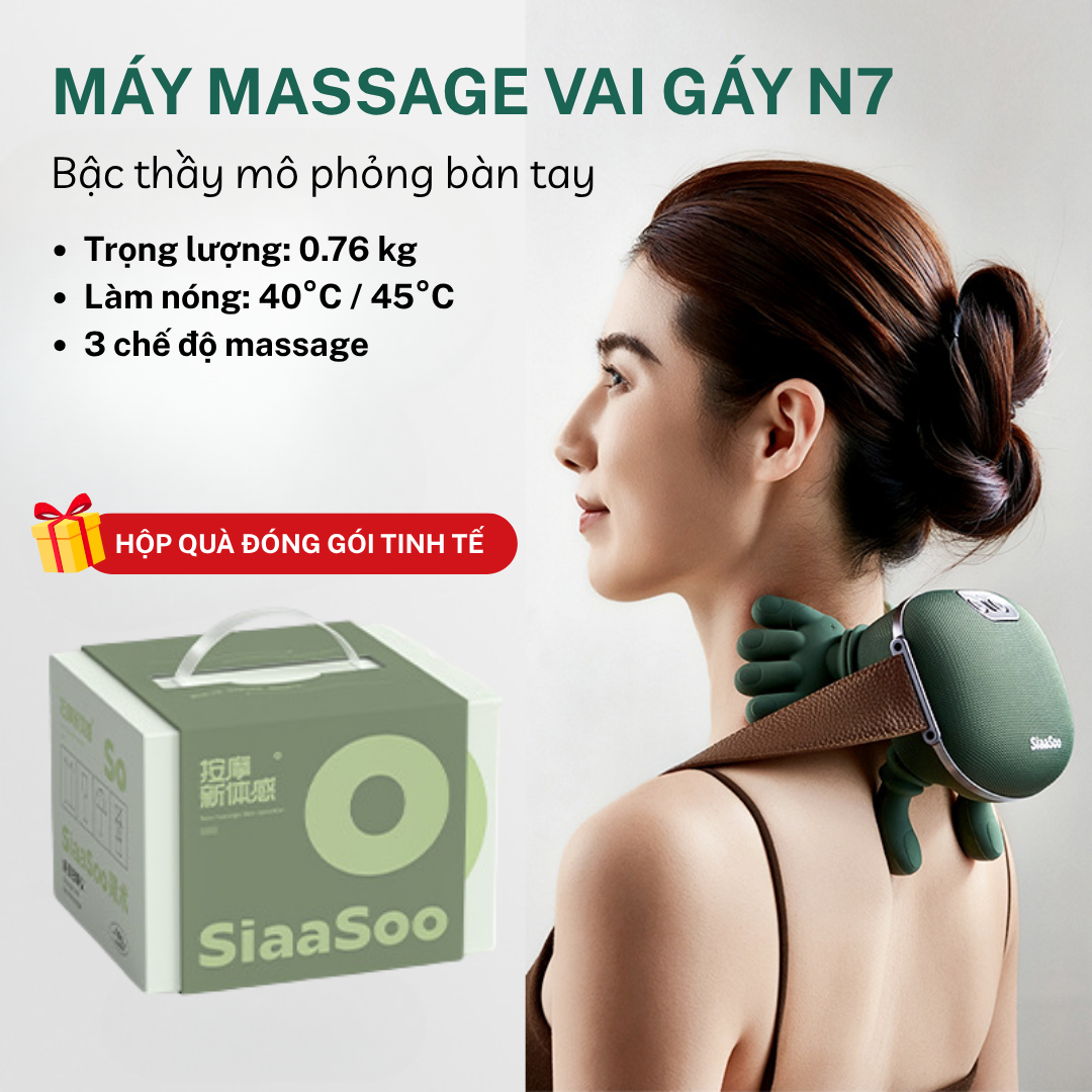 Máy Massage Cổ Vai Gáy SiaaSoo - Mô Phỏng Xoa Bóp Bàn Tay Người - Ảnh 2