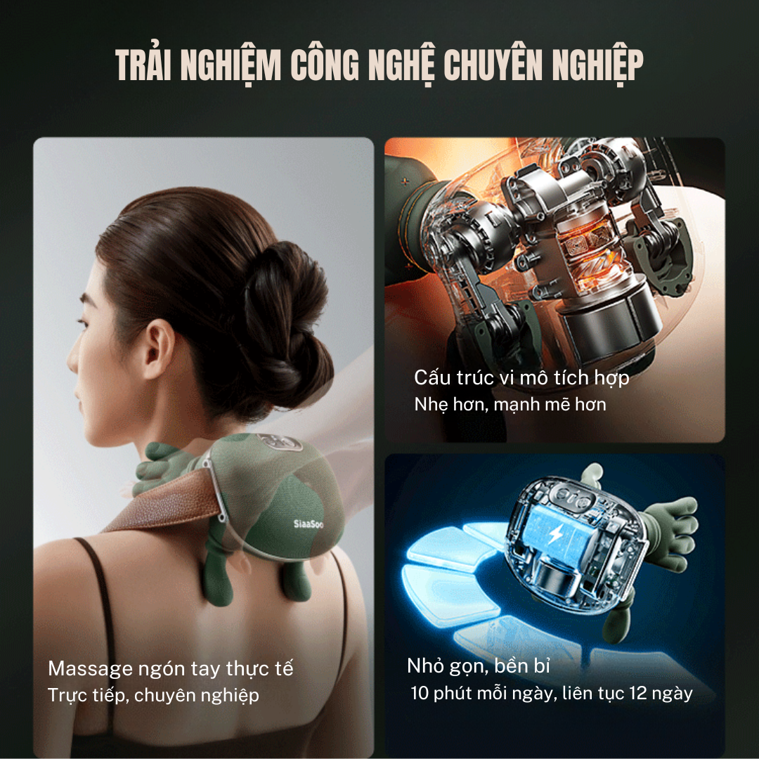 Máy Massage Cổ Vai Gáy SiaaSoo - Mô Phỏng Xoa Bóp Bàn Tay Người - Ảnh 9