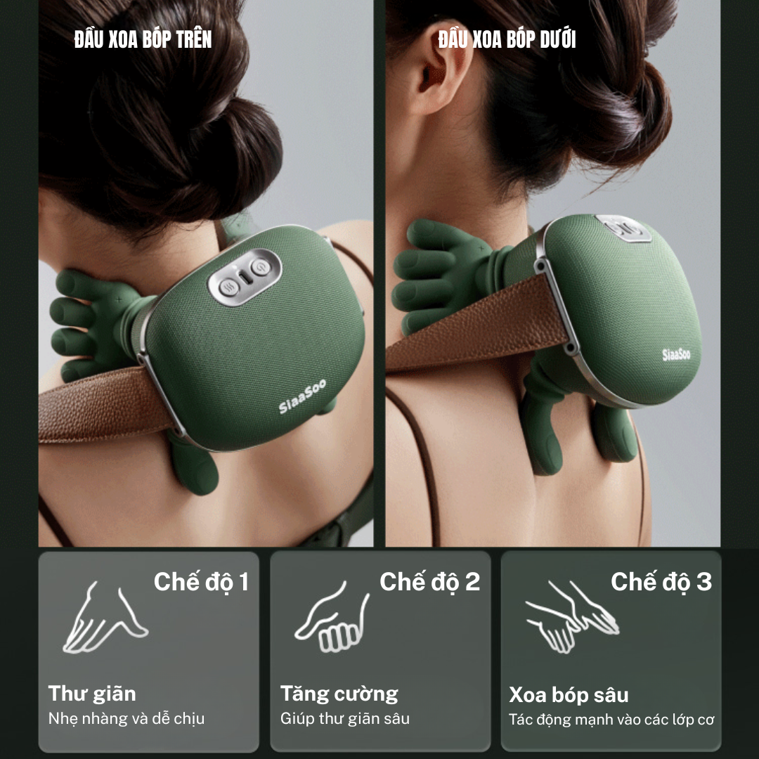 Máy Massage Cổ Vai Gáy SiaaSoo - Mô Phỏng Xoa Bóp Bàn Tay Người - Ảnh 7