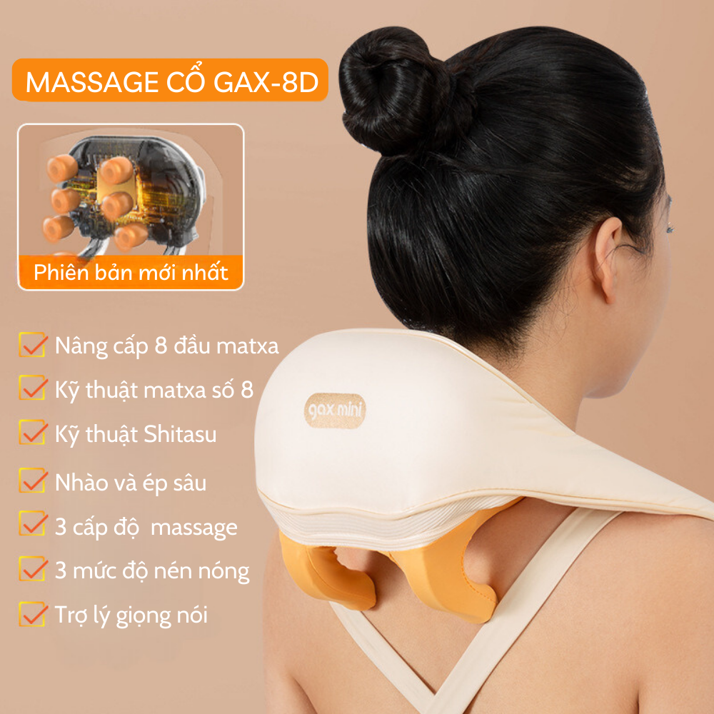 Máy Massage Cổ Vai Gáy Xoa Bóp Vật Lý GAX-8D - Ảnh 3