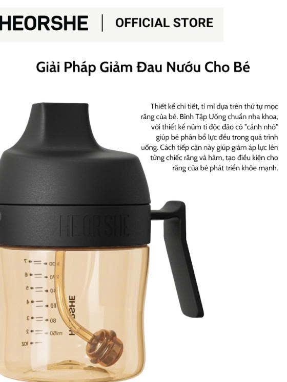 Bình tập uống nước cho bé Heorshe chuẩn nha khoa - 210ml - Ảnh 3