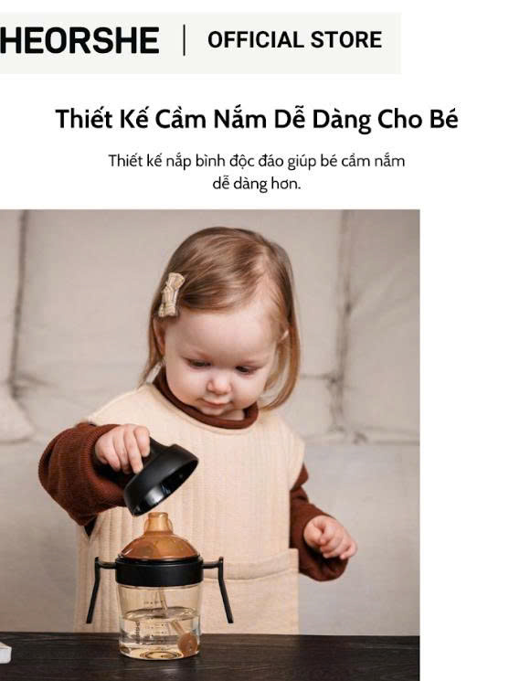 Bình tập uống nước cho bé Heorshe chuẩn nha khoa - 210ml - Ảnh 4