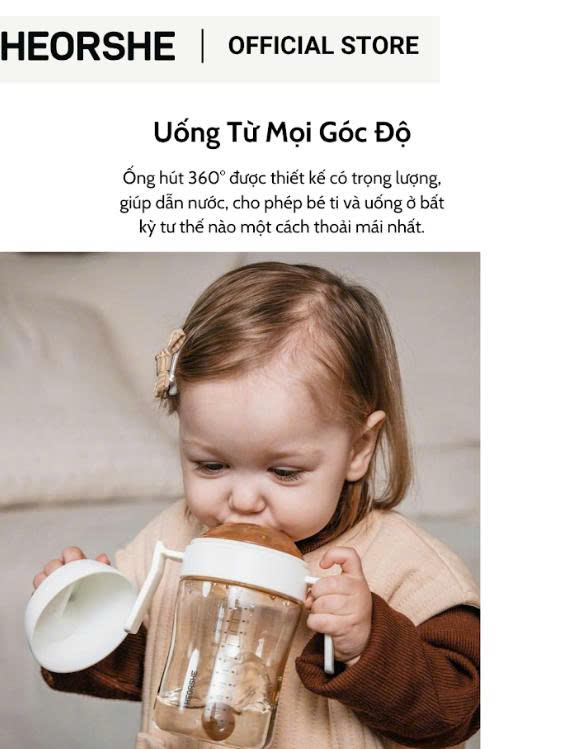 Bình tập uống nước cho bé Heorshe chuẩn nha khoa - 210ml - Ảnh 5