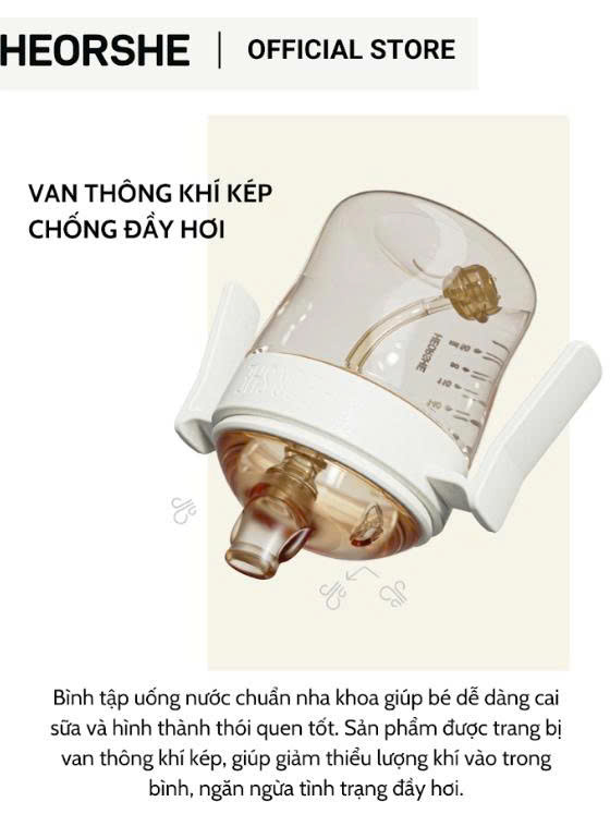 Bình tập uống nước cho bé Heorshe chuẩn nha khoa - 210ml - Ảnh 7