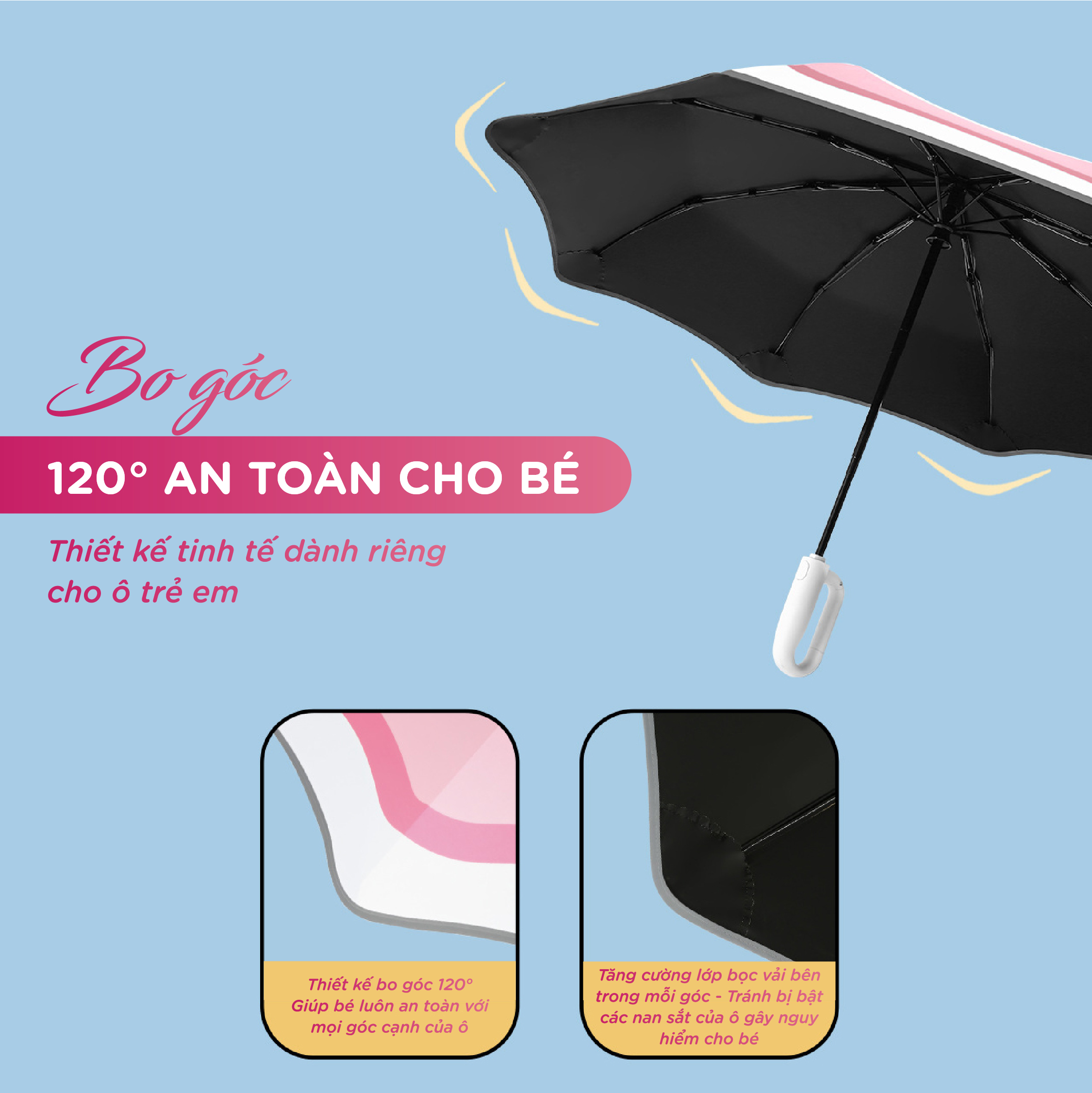 Ô Dù Đi Học Cho Bé Tự Động Cao Cấp UV120 - Ảnh 7