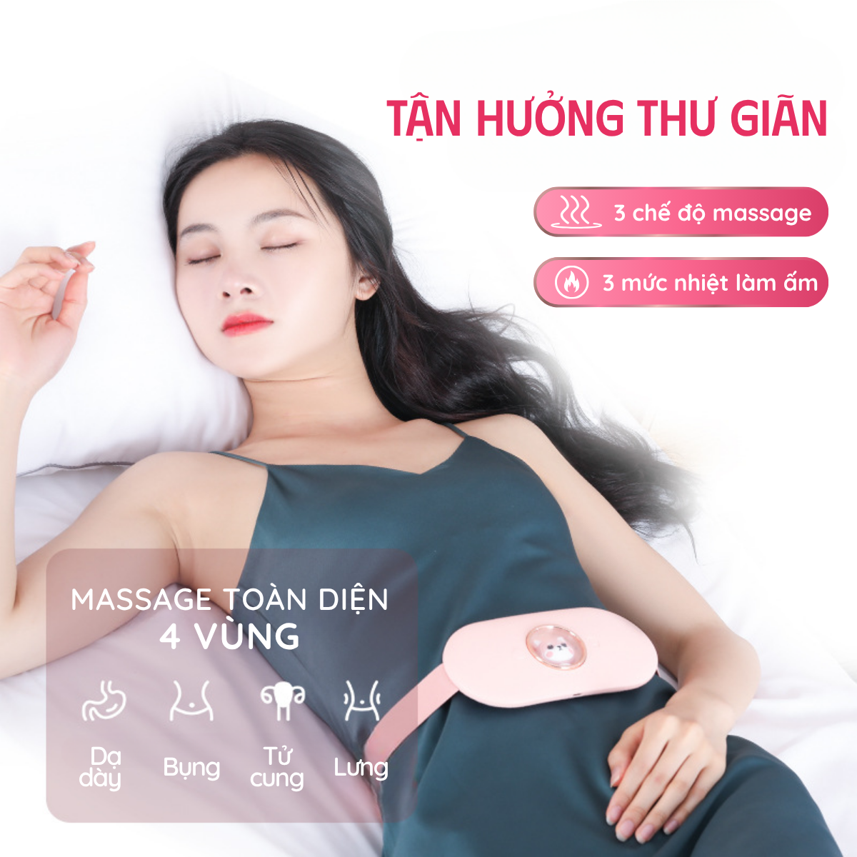 Đai massage chườm ấm giảm đau bụng kinh cho bé gái AFS-2105 (Hộp quà) - Ảnh 9