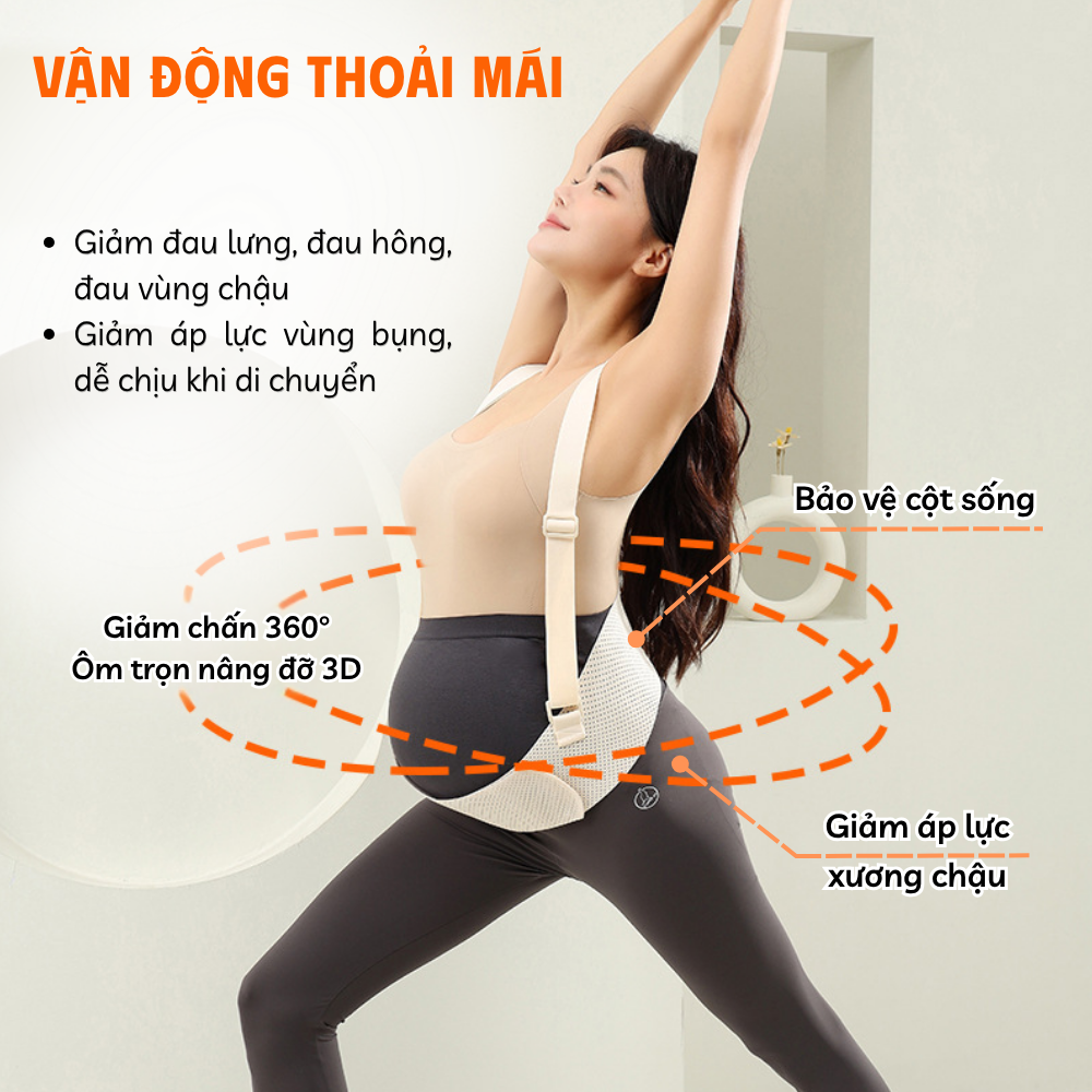Đai nâng đỡ bụng bầu Miuna giảm đau lưng, rạn bụng, co giãn tốt - Ảnh 9