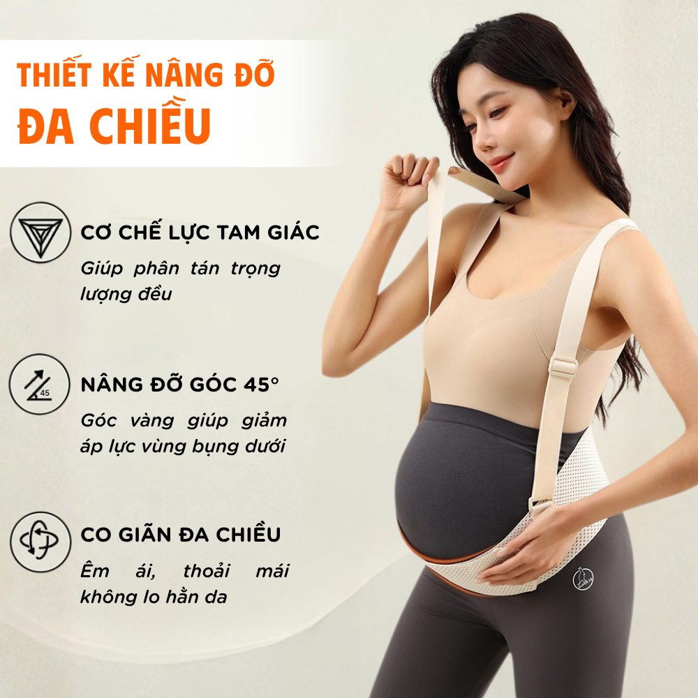 Đai nâng đỡ bụng bầu Miuna giảm đau lưng, rạn bụng, co giãn tốt - Ảnh 8