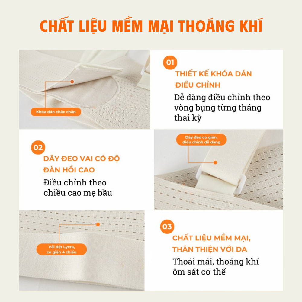 Đai nâng đỡ bụng bầu Miuna giảm đau lưng, rạn bụng, co giãn tốt - Ảnh 6
