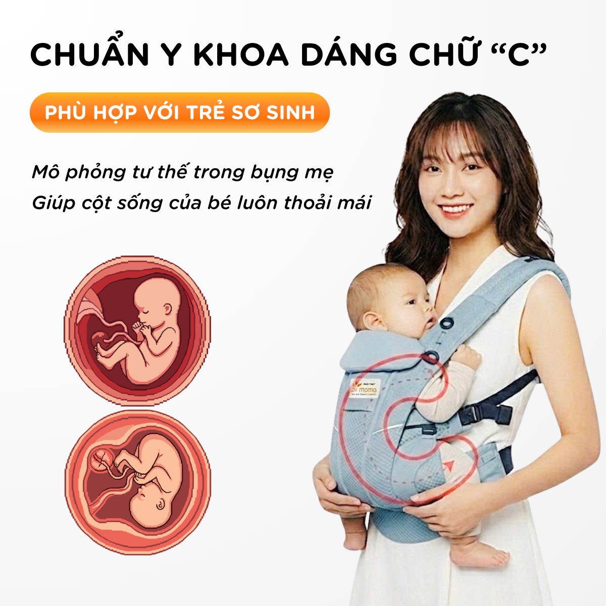 Địu em bé cao cấp Aimama chuẩn y khoa dáng chữ M (Phù hợp bé 0-48m) - Ảnh 4